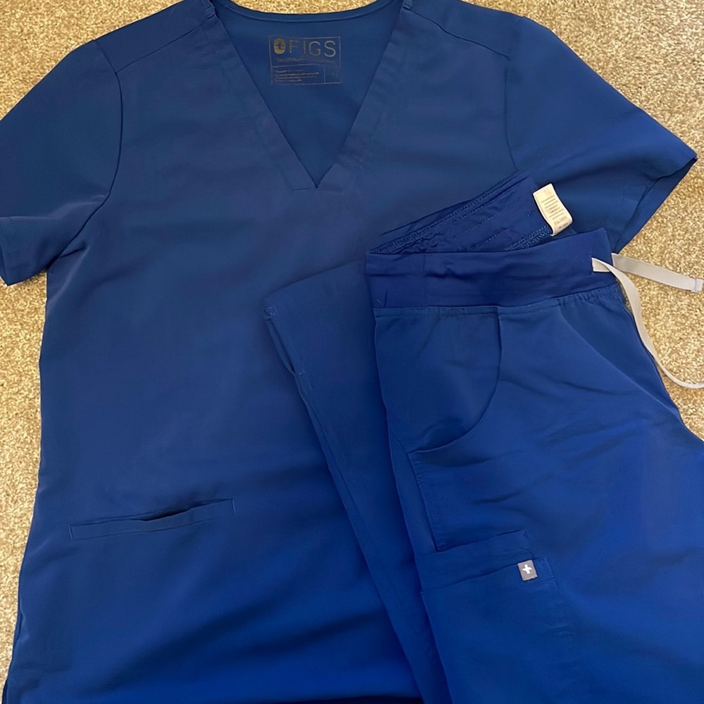 Size small figs, scrubs, blue